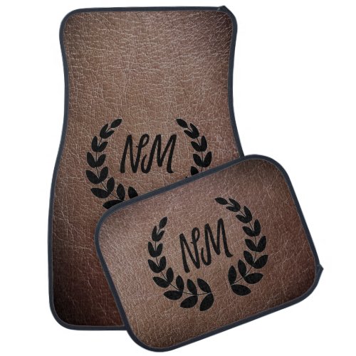 Custom Personalised Faux Leather Car Floor Mats