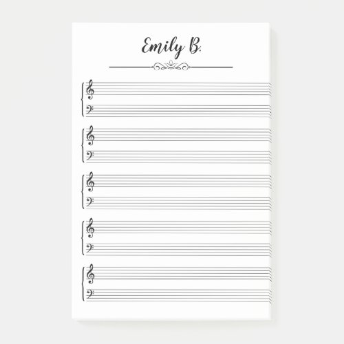 Custom Personalised Music Themed Post_it Notes