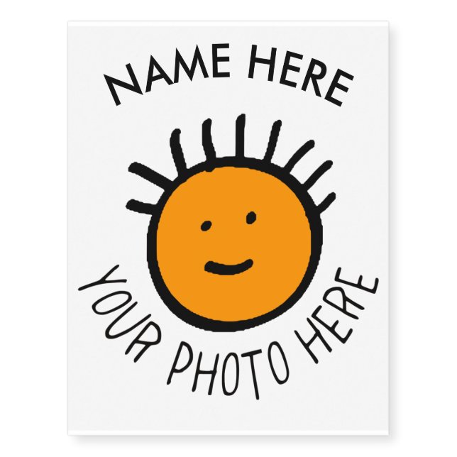 Custom personalised NAME + IMAGE Temporary Tattoo (Front)