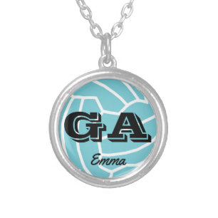 Custom Personalised Netball Positions Silver Plated Necklace