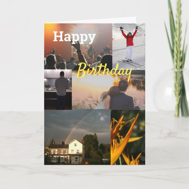 Custom Personalised Photo Collage Birthday Card