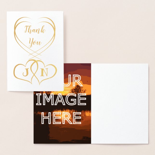 Custom Personalised Photo Upload Thank You Foil Card (Display)