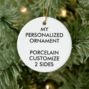 Custom Personalised PORCELAIN ROUND PHOTO ORNAMENT