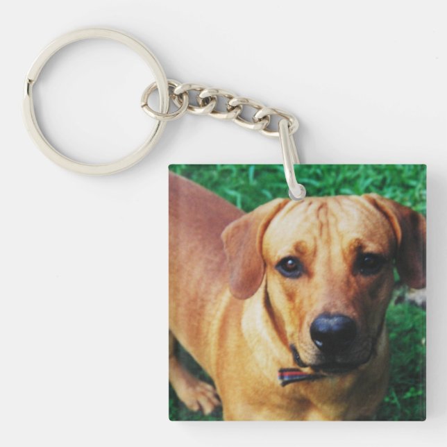Custom Personalised Square Photo  Keychain (Front)