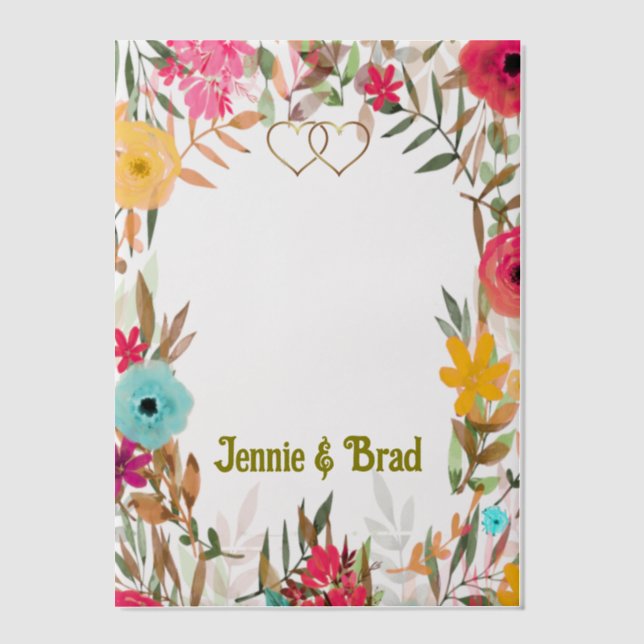Custom Personalised Translucent Paper Overlay  Vellum Invitations (Front)