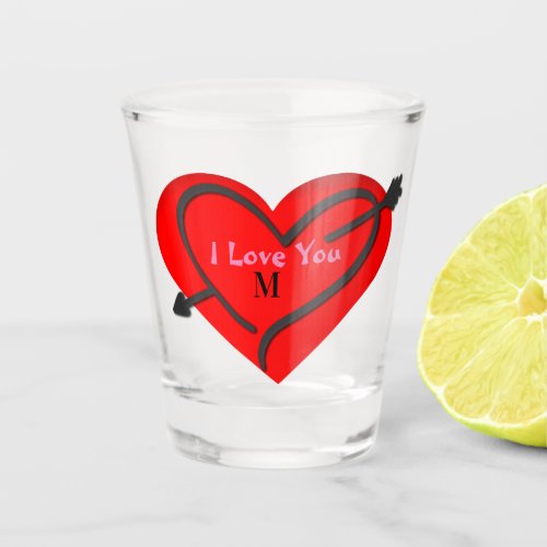 Custom Personalised Valentines Shot Glass