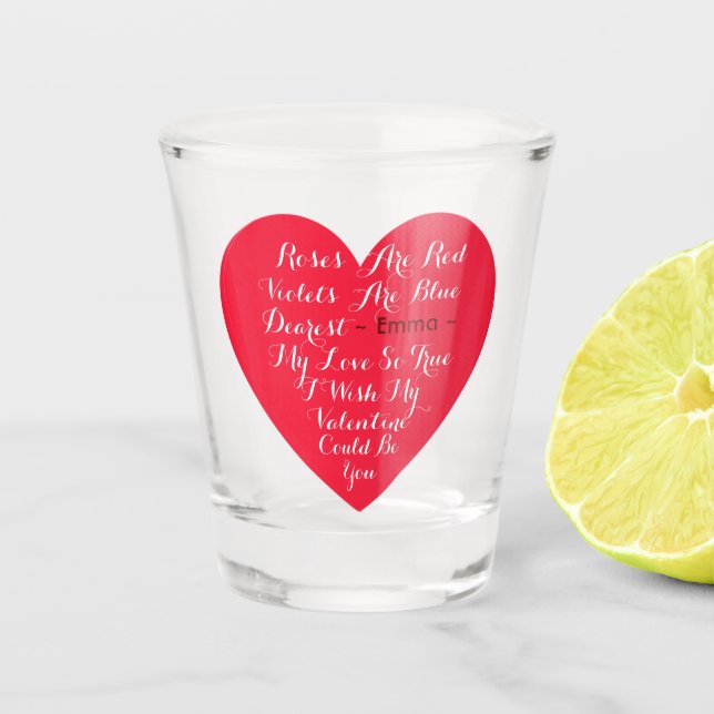 Custom Personalised Valentine's Shot Glass (Front)