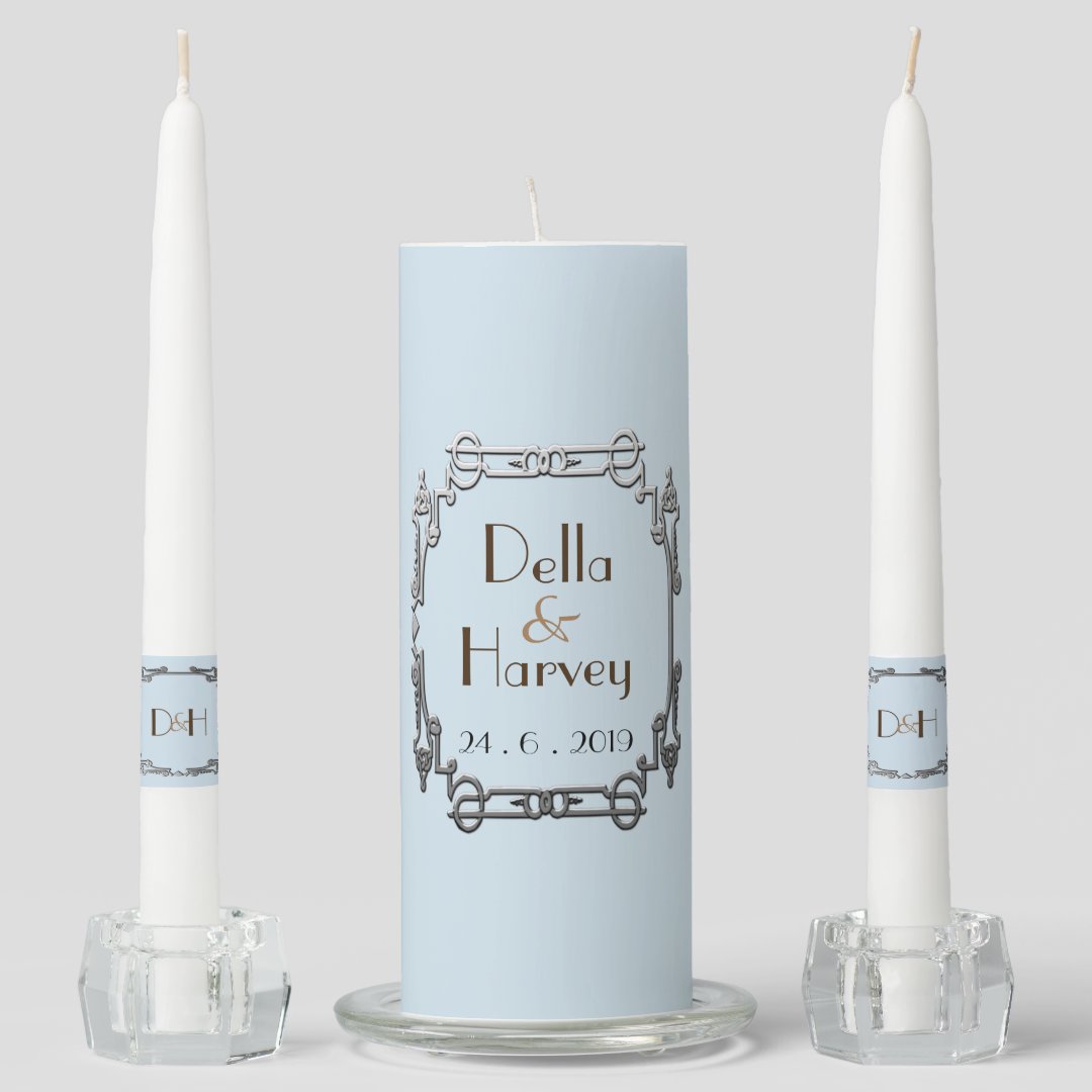 Custom Personalised Wedding Unity Candle Set Zazzle