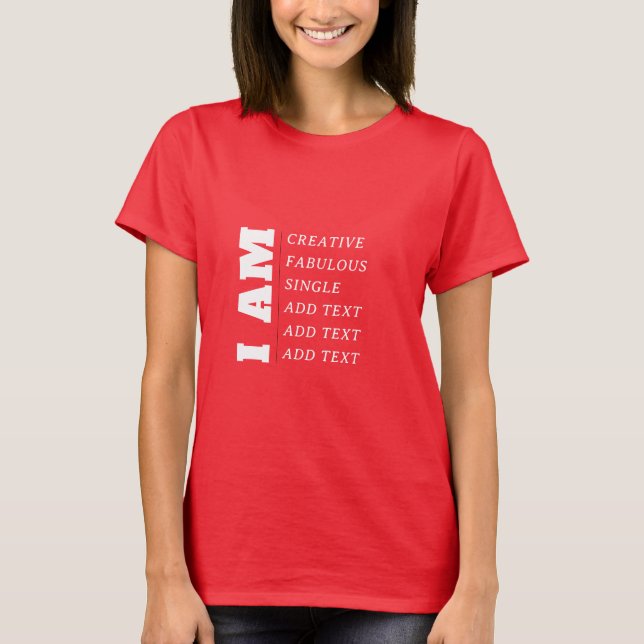 Custom personality qualities simple red  T-Shirt (Front)