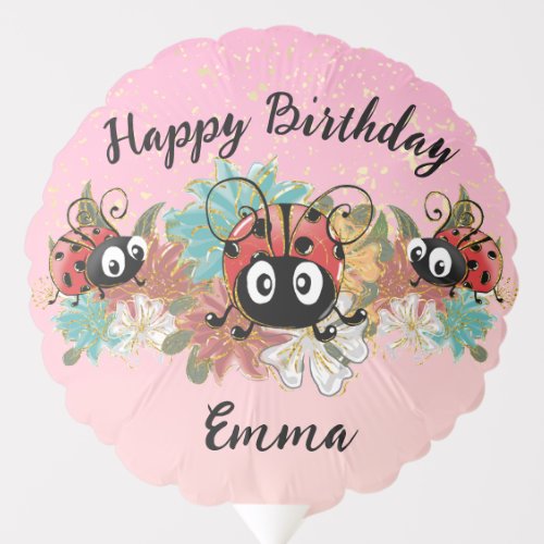 Custom Personalization Ladybug Birthday Balloon