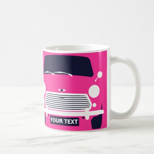 CUSTOM PERSONALIZE CLASSIC PINK MINI CAR COFFEE MUG