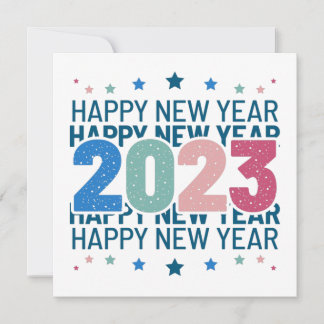 Custom Personalize Colorful Happy New Year 2023 Save The Date