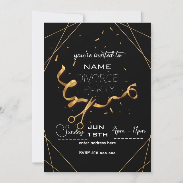 Custom personalize divorce party invitation (Front)