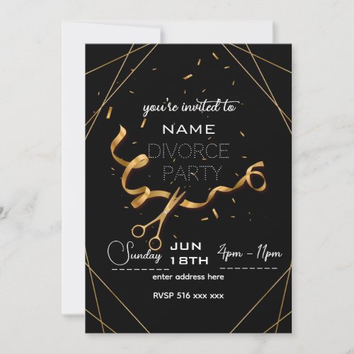 Custom personalize divorce party invitation