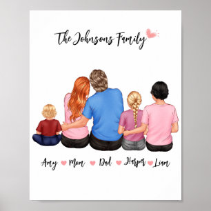 Custom Personalize Family Portrait Poster