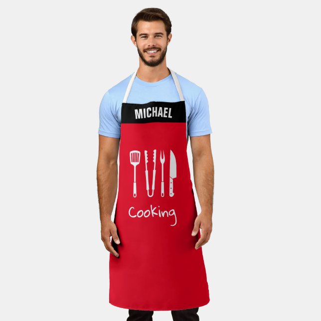 Custom Personalize Household Kitchen  Cooking Apron (Worn)