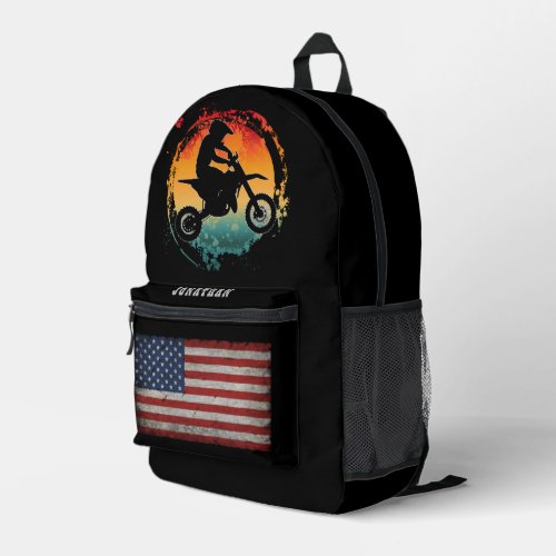 CUSTOM PERSONALIZE MOTOCROSS SPORTS VINTAGE PRINTED BACKPACK