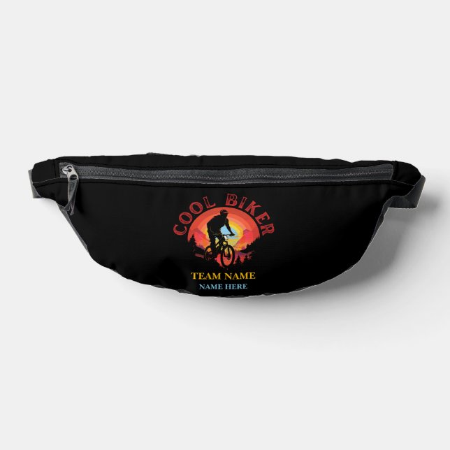 Custom Personalize Name Cool Biker Biking Team Fanny Pack (Lay Down)