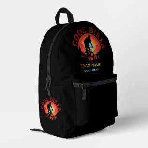 Custom Personalize Name Cool Biker Biking Team Printed Backpack