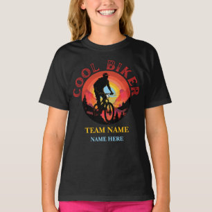 Custom Personalize Name Cool Biker Biking Team T-Shirt