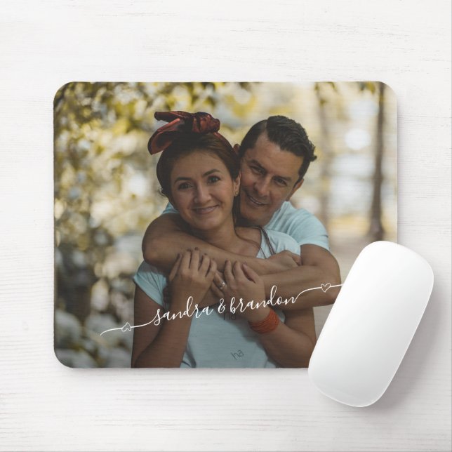 Custom Personalize Photo And Names Design Mouse Pad (With Mouse)