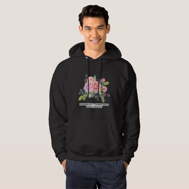 Custom Personalize Photo Artwork Dark Hoodie (Front Full)