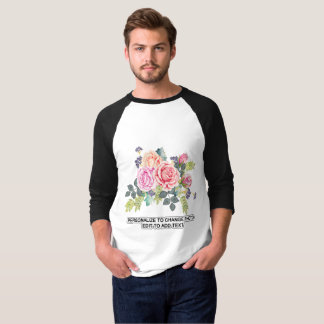 Custom Personalize Photo Artwork Quote 3/4 Sleeve T-Shirt