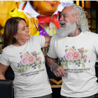 Custom Personalize Photo Artwork Text Quote Unisex T-Shirt