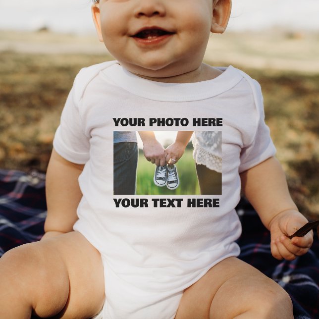 Custom Personalize Photo Baby Your Photo Here Gift Baby Bodysuit (Creator Uploaded)