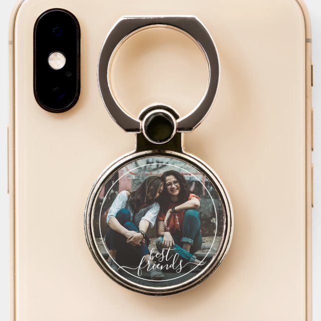 Custom Personalize Photo Best Friends Forever Love Phone Ring Stand (Close Up)