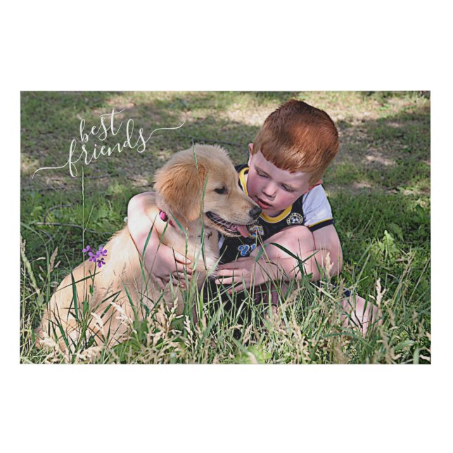 Custom Personalize Photo Template w/ Best Friends Faux Canvas Print (Front)