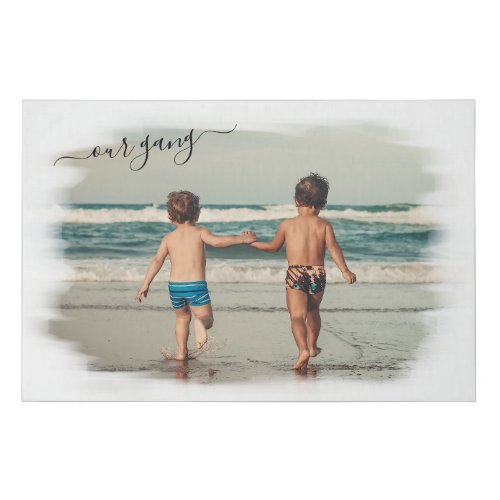 Custom Personalize Photo Template w Our Gang Text Faux Canvas Print
