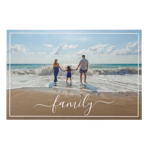Custom Personalize Photo Template with Family Text Faux Canvas Print