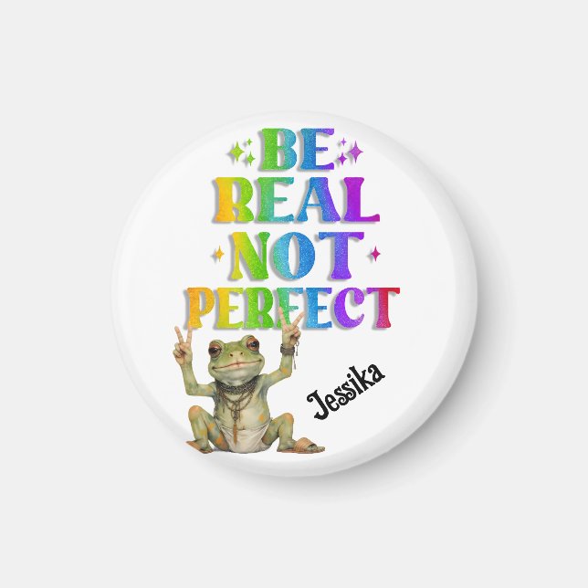 Custom Personalize Positive boho frog Hippie  Magnet (Front)