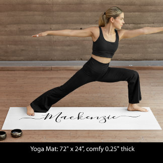 Custom Personalize Script Name Add Background Art Yoga Mat