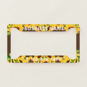 Custom Personalize Sunflower Small Business Garden License Plate Frame