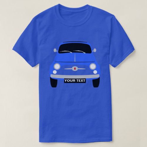 Custom Personalize Vintage classic Blue Fiat 500 T_Shirt