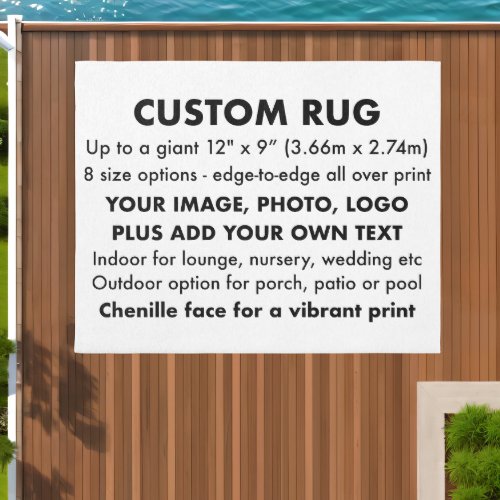 Custom Personalized 10 x 8 Large Outdoor Rug