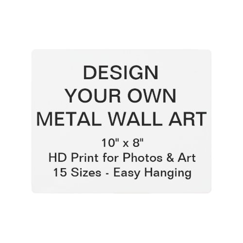 Custom Personalized 10 x 8 Metal Wall Art Print