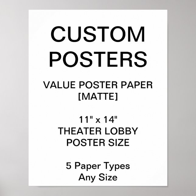 Custom Personalized 11"x14" Value Matte Poster (Front)