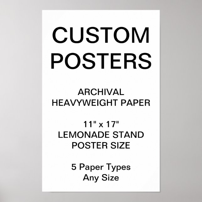 Custom Personalized 11"x17" Archical Paper Poster (Front)