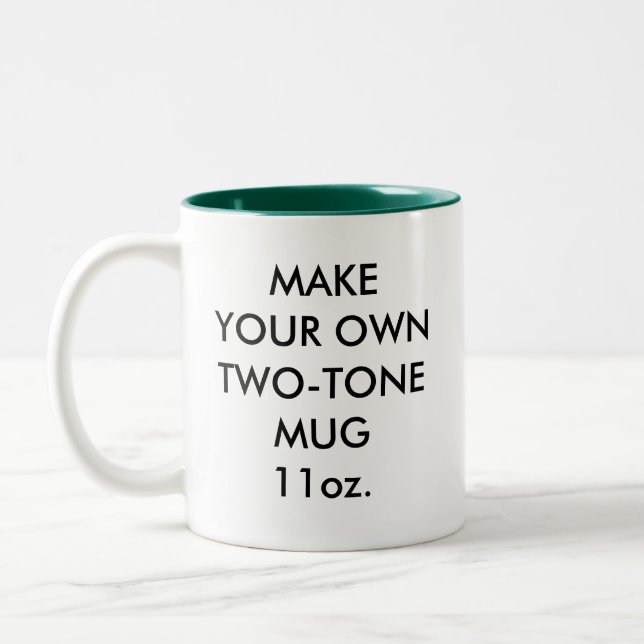 Custom Personalized 11oz Hunter Green Two-Tone Mug (Left)