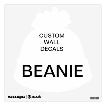 Custom Personalized 12"x12" Beanie Hat Wall Decal by CustomBlankTemplates at Zazzle