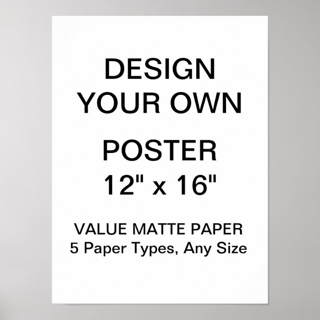 Custom Personalized 12" x 16" Value Matte Poster (Front)