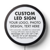 Custom Personalized 15" Round LED Sign Blank (Lights Off)