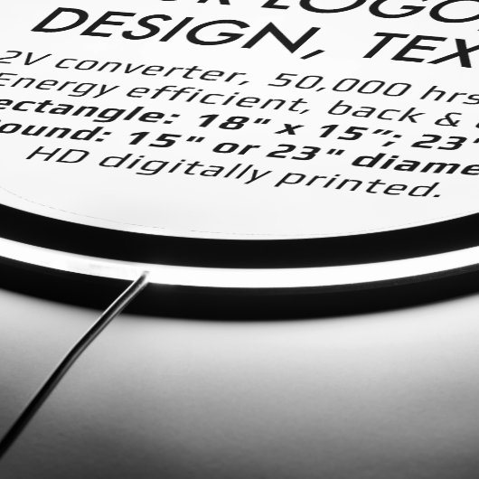 Custom Personalized 15" Round LED Sign Blank (Edge)