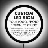 Custom Personalized 15" Round LED Sign Blank (Front)