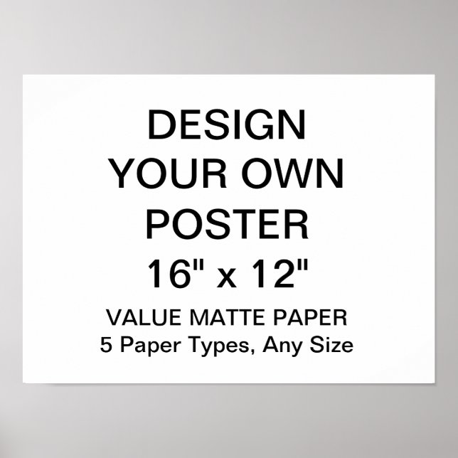 Custom Personalized 16" x 12" Value Matte Poster (Front)