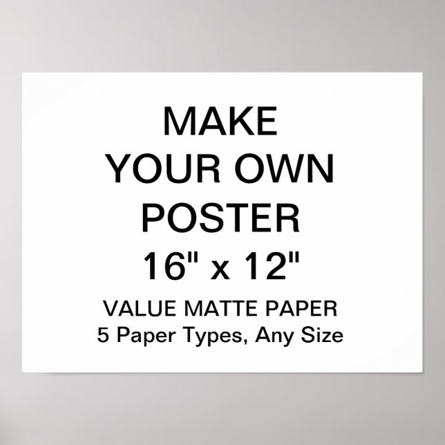 Custom Personalized 16" x 12" Value Matte Poster (Front)