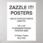 Custom Personalized 18&quot;x24&quot; Value Matte Poster at Zazzle